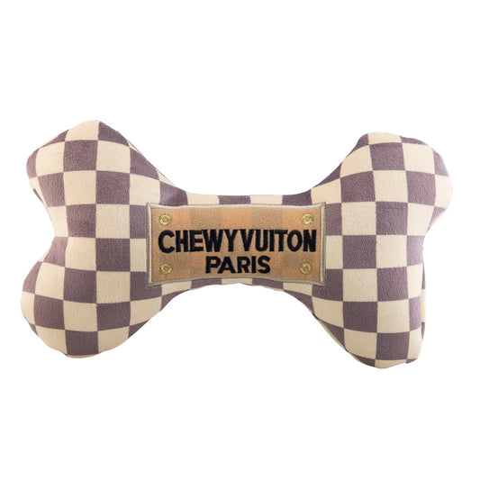 Haute Diggity Dog Chewy Vuiton Bone Dog Toy BONE CHECKERED - XL