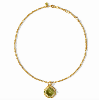 JV Cobblestone Demi Necklace GREEN CAT'S EYE