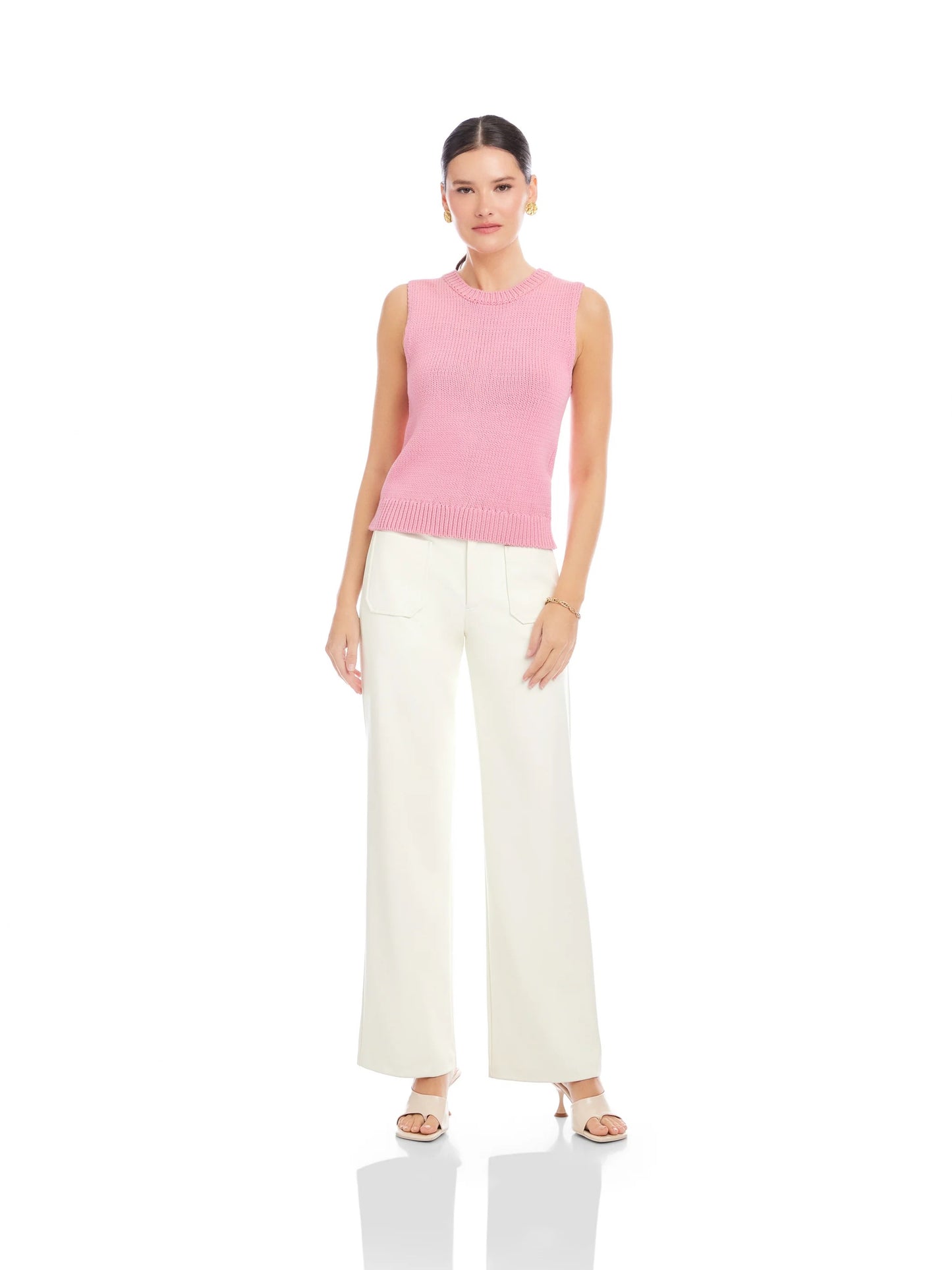 Fifteen Twenty Kimmy Keyhole Sweater Tank - PINK