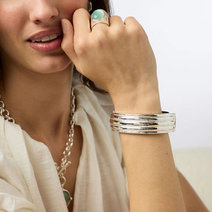 JV Havana Statement Hinge Bangle SILVER - OS