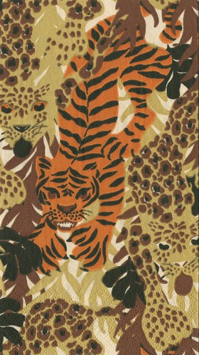 Caspari Wild Cats Guest Towel - MULTI