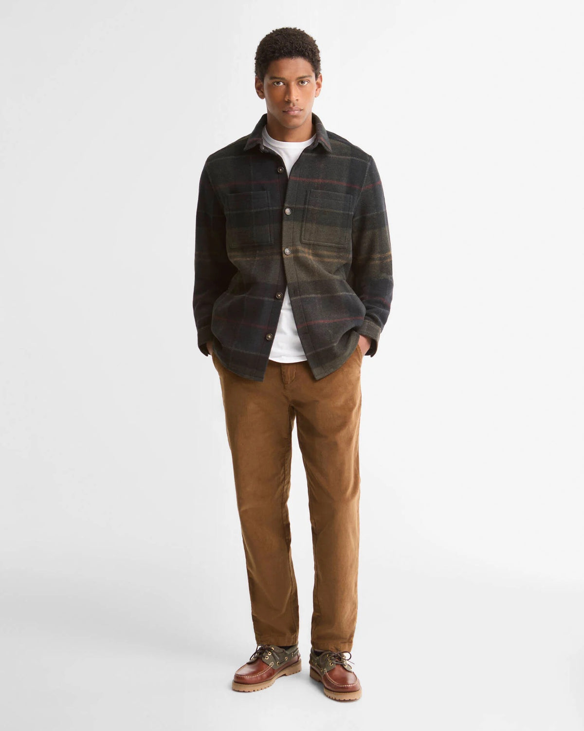 BA Woodlane Brushed Check Overshirt SHADOW