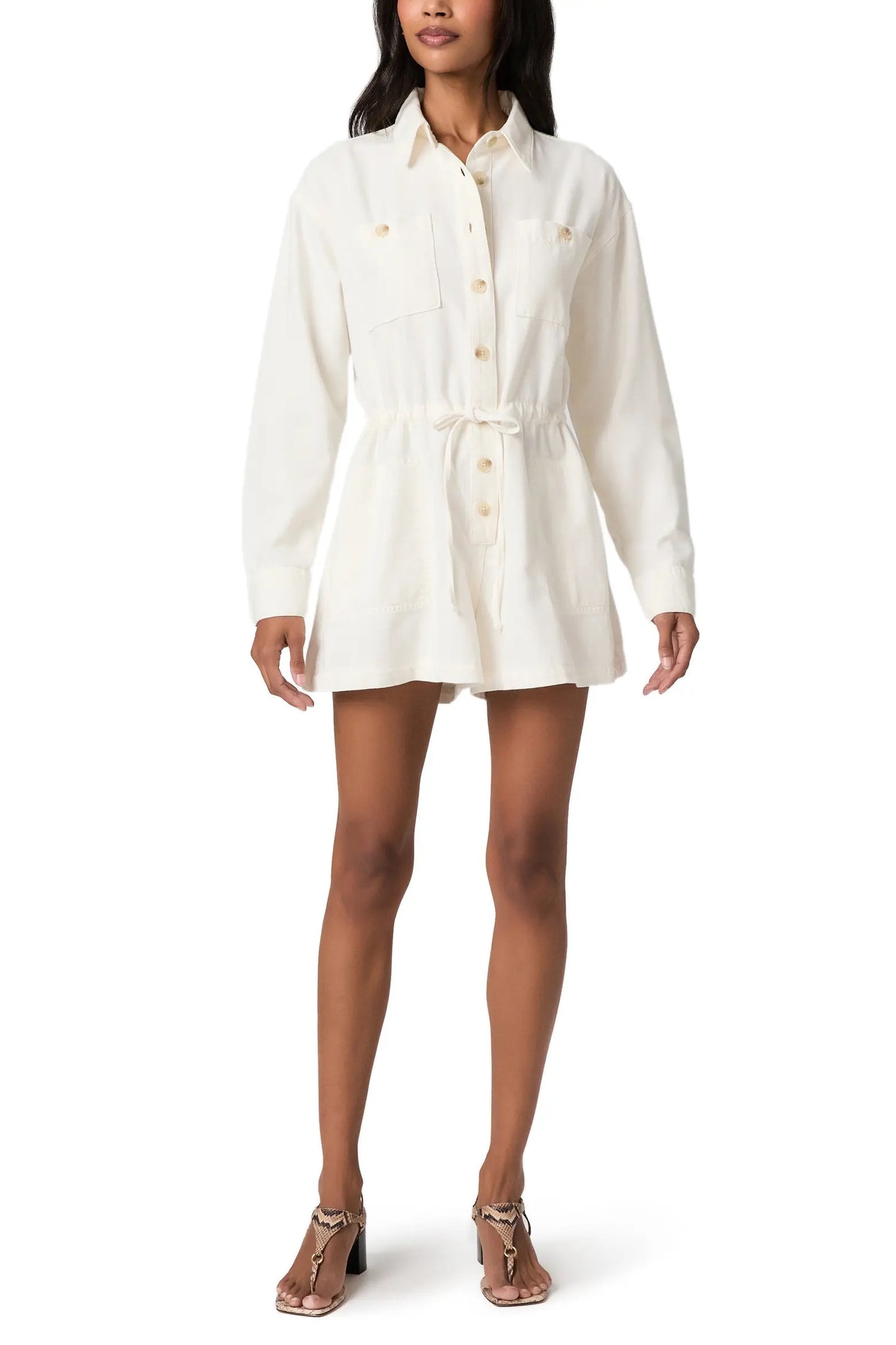 PA Madigan Shirt Romper TONAL ECRU