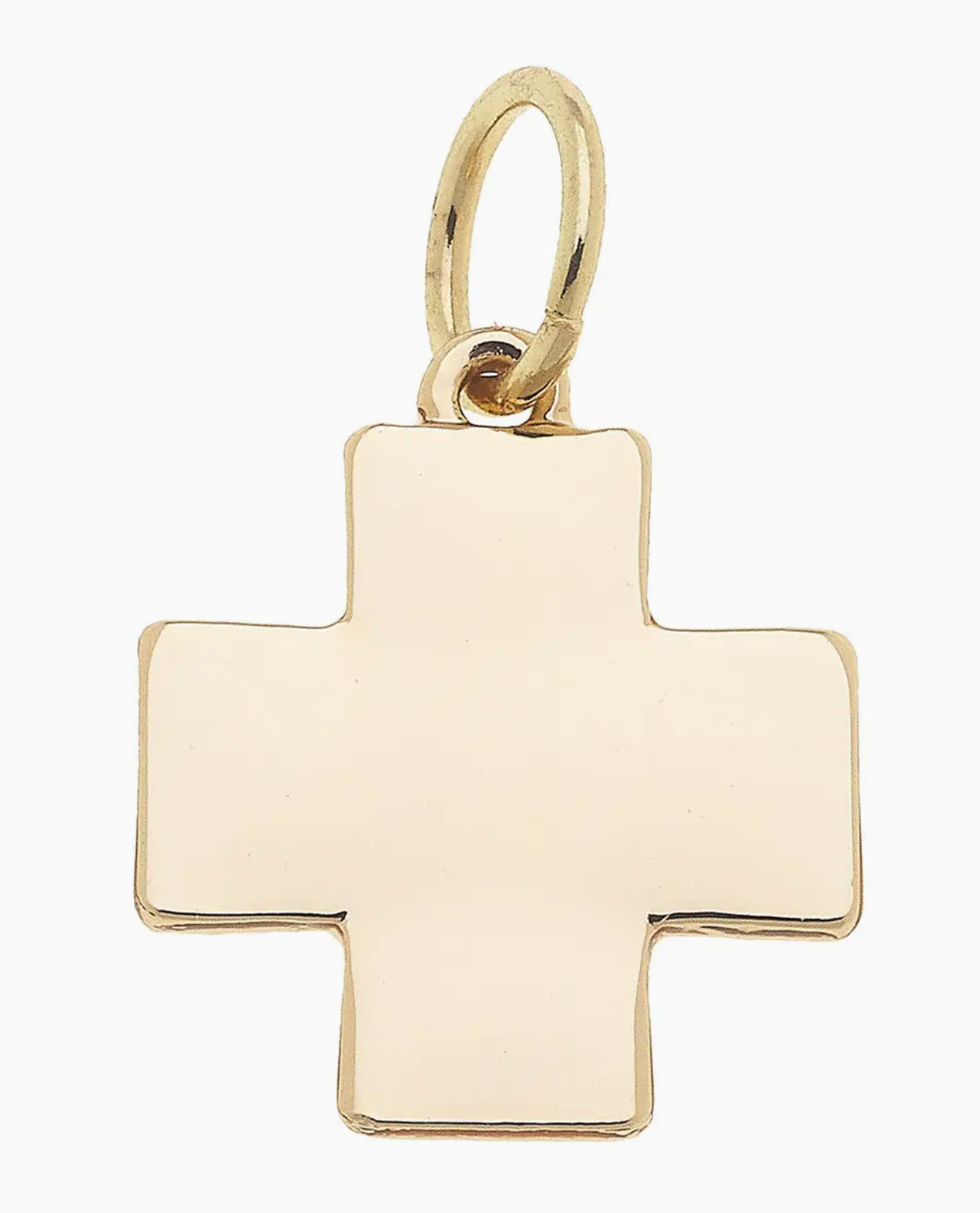 CS Square Cross Shiny Gold Charm