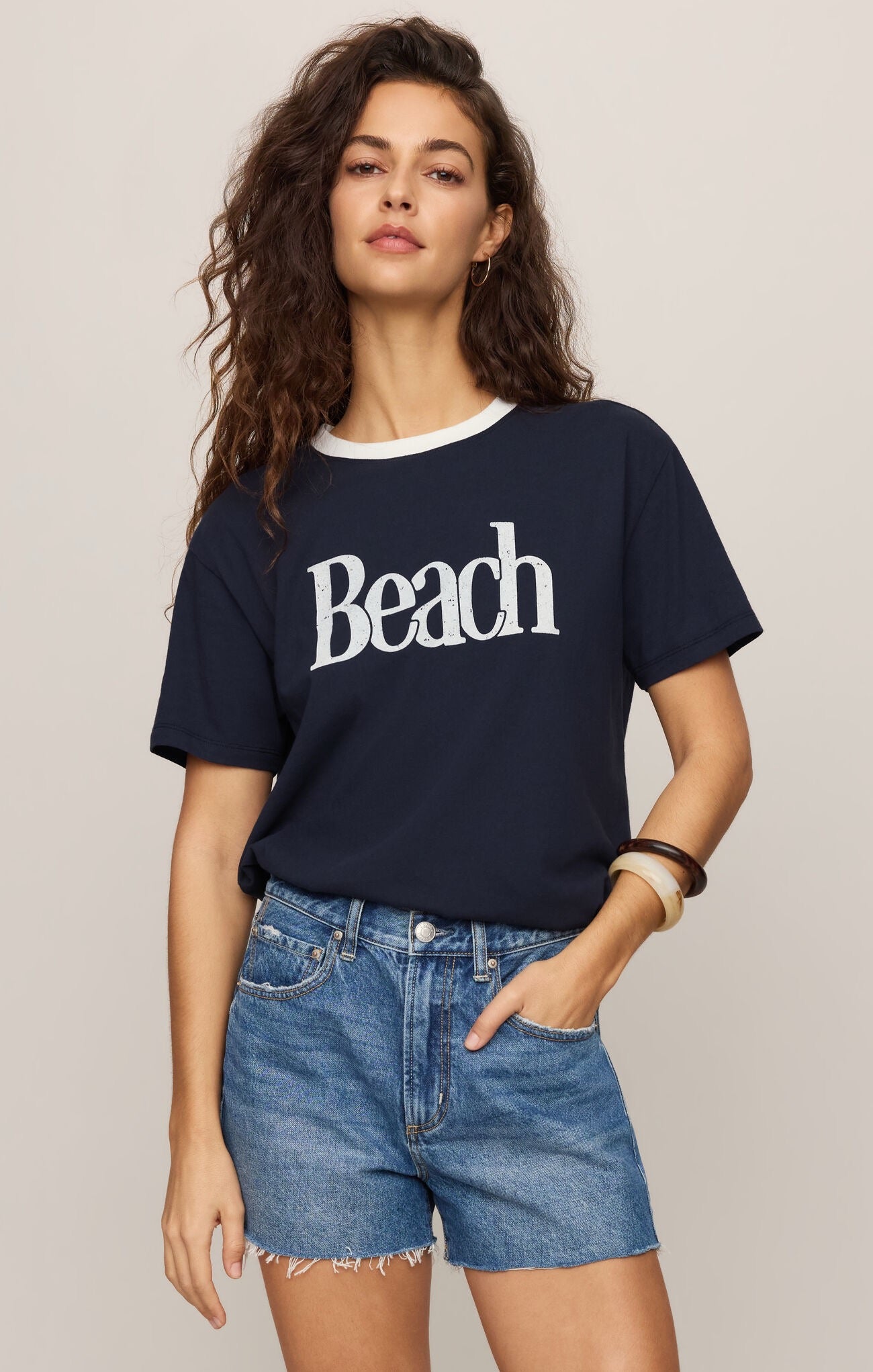 ZS Beach Contrast Boyfriend Tee ECLIPSE
