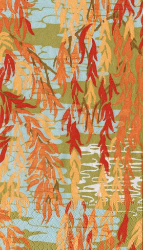 Caspari Willows Guest Towels - CORAL