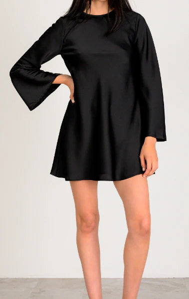 Lavender Brown Makenna Mini Dress - BLACK