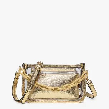 JC Jessica Stadium Clear Cross Body Bag GOLD