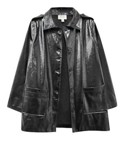 Fifteen Twenty Janet Faux Patent Leather Jacket - BLACK