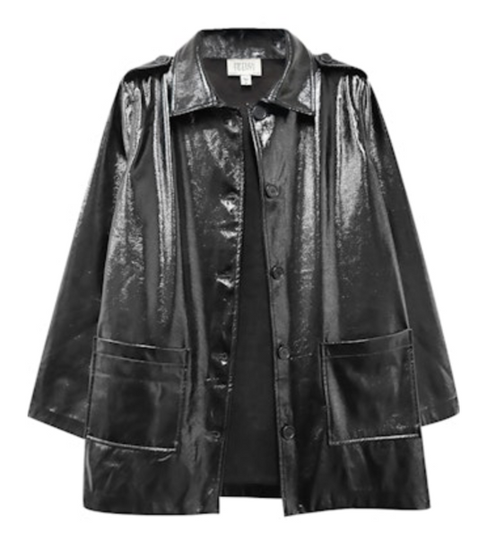 Fifteen Twenty Janet Faux Patent Leather Jacket - BLACK