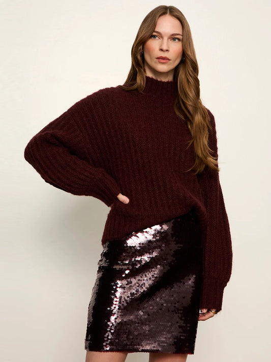 Sanctuary Kacy Ribbed Sweater - BORDEAUX