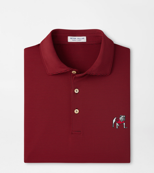 Peter Millar Jubilee Performance Jersey Polo UGA3 - BLACK/RED3