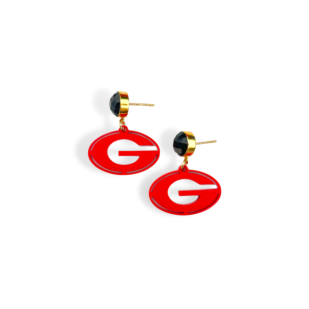 Brianna Cannon - Mini Georgia Power G Earrings RED