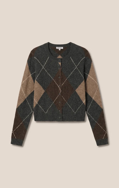 Z Supply Medina Argyle Cardigan - CHARCOAL HEATHER