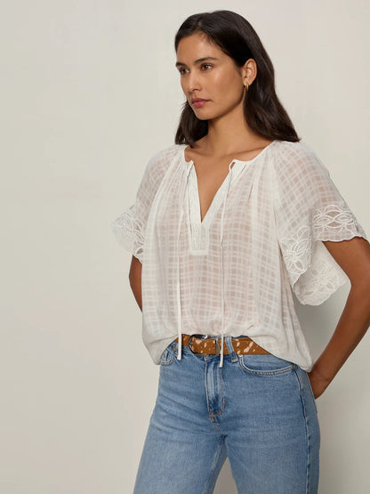 Sanctuary Easy Brunch Embroidered Blouse - CHALK