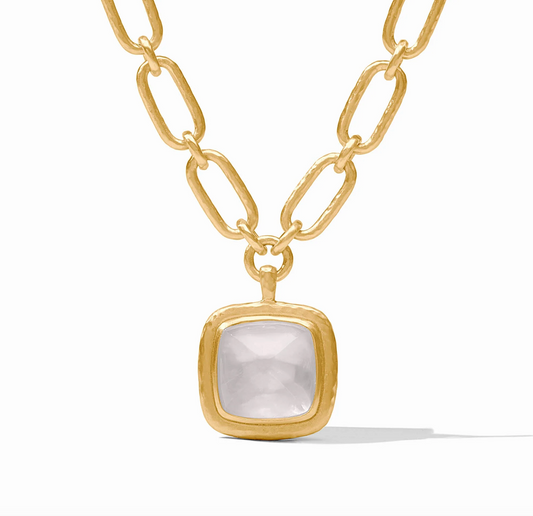 Julie Vos Sahara Statement Necklace - IRIDESCENT CLEAR CRYSTAL