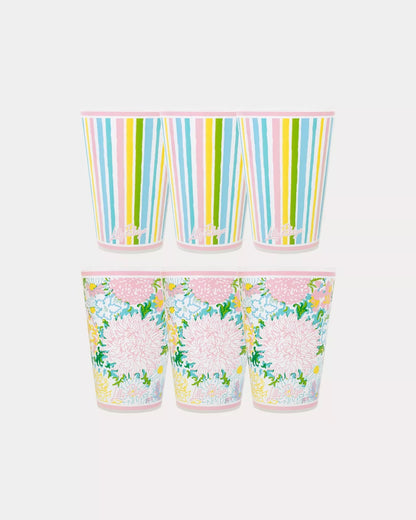 Lilly Pulitzer Pool Cup Set LILLY GARDEN HOME - set of 6