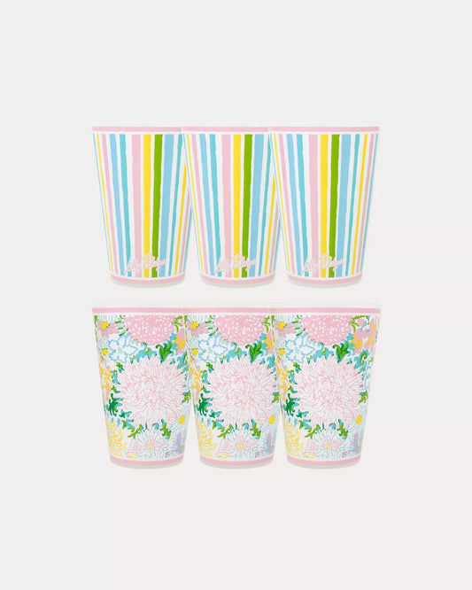 Lilly Pulitzer Pool Cup Set LILLY GARDEN HOME - set of 6