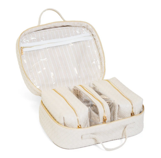 TRVL Luxe TRVL2 Cosmetic Toiletry Case WOVEN SAND