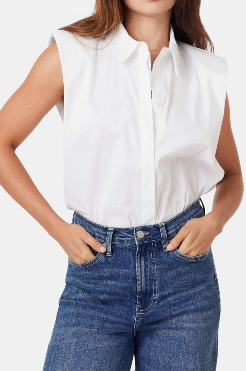 HAB Sleeveless Shoulder Pad Shirt BRIGHT WHITE