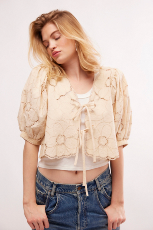 Free People June Top - Bali ECRU