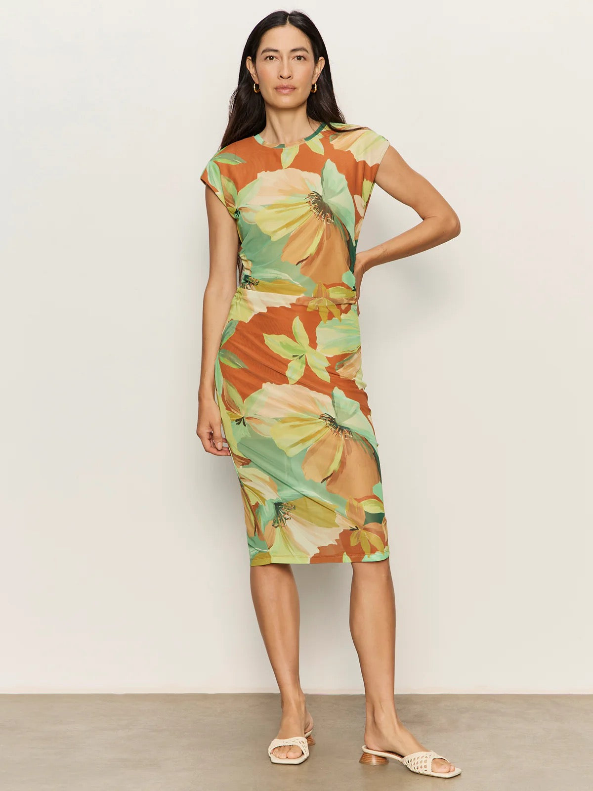 SA When In Doubt Mesh Midi Dress GREEN HOUSE