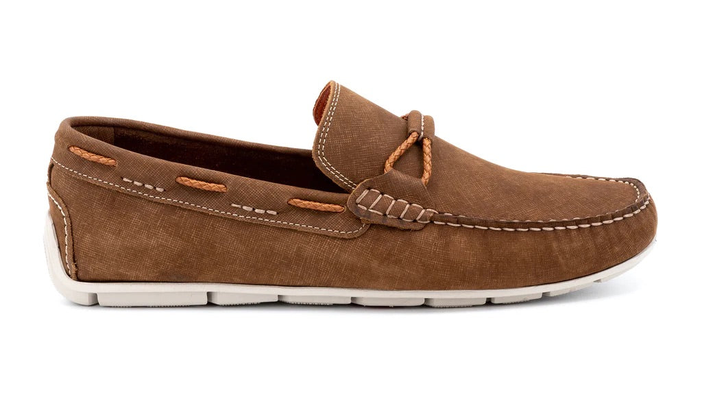 MD Water Repellent Nubuck Leather Bermuda Braided Bit - BARK