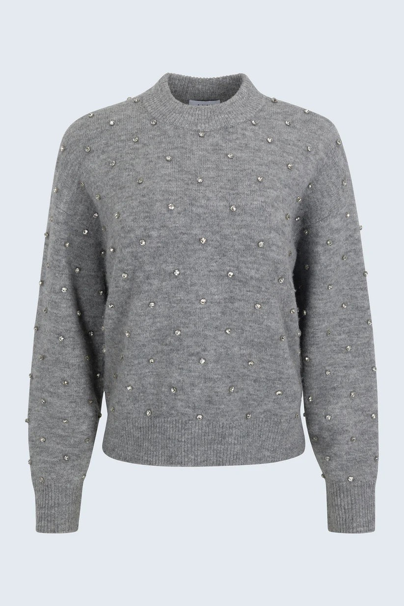 Pistola Aura Relaxed Crew Neck Sweater - CHARCOAL DIAMONTE
