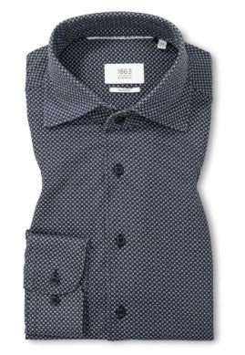 ETERNA Print Japanese Knit Shirt - NAVY