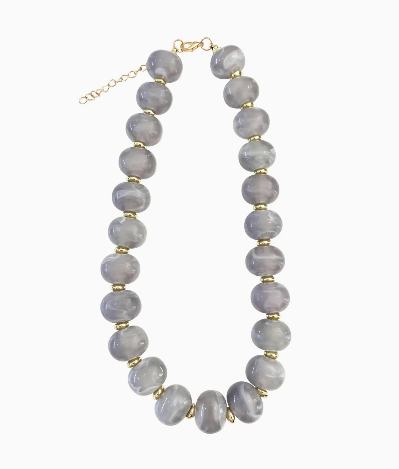 GE Marble Chunky Beaded Necklace GREY