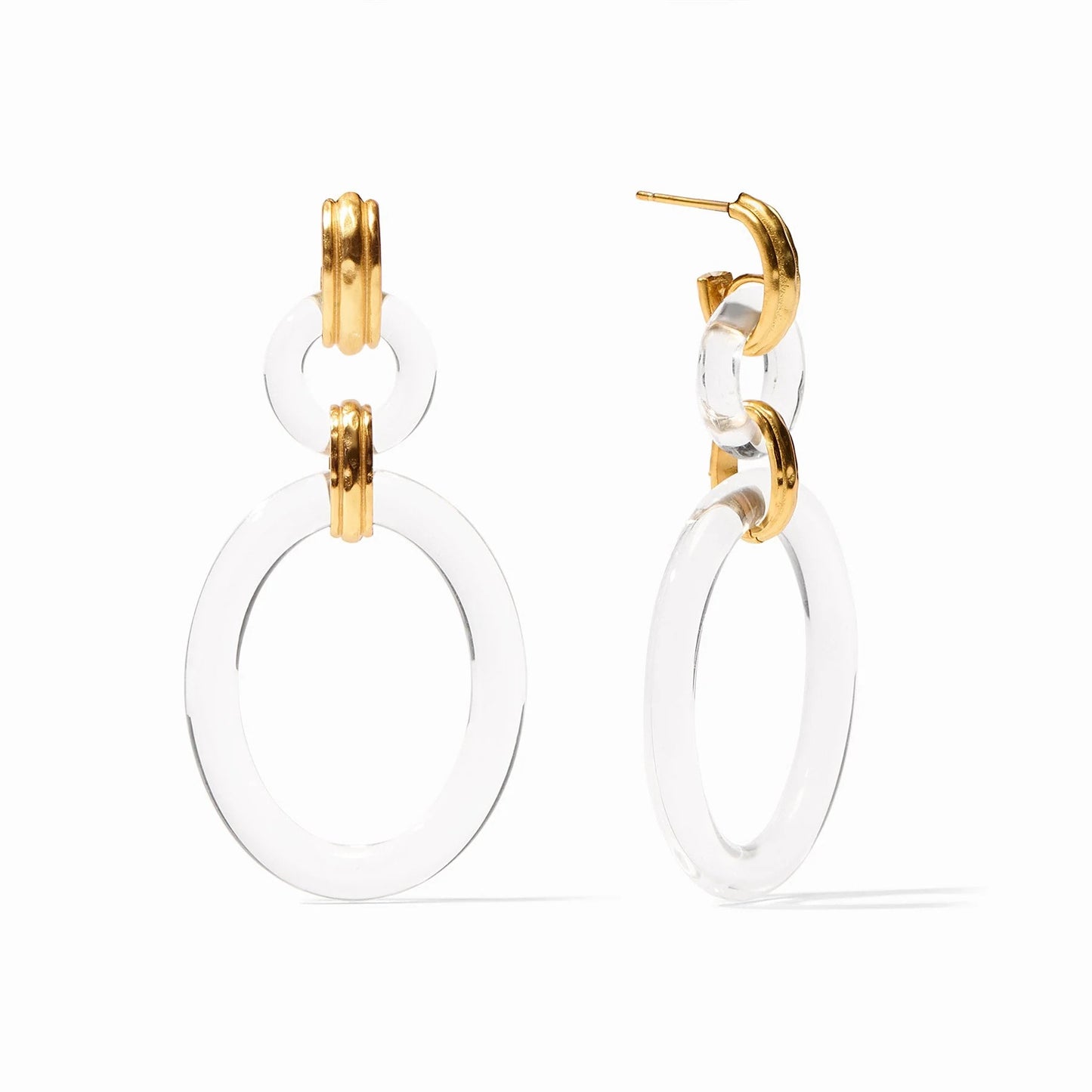 Julie Vos Madison Link Earring CLEAR ACRYLIC