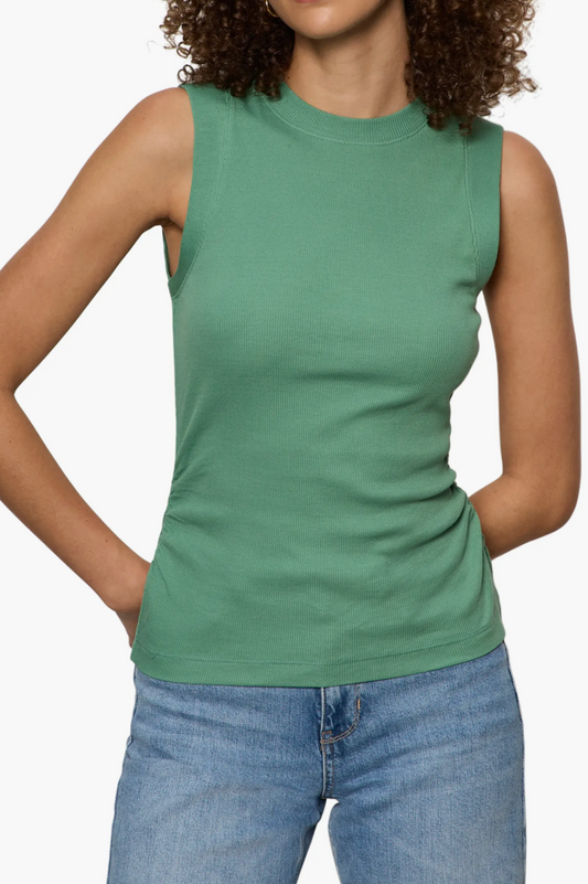 SA Ribbed Ruched Tank GREEN JUICE