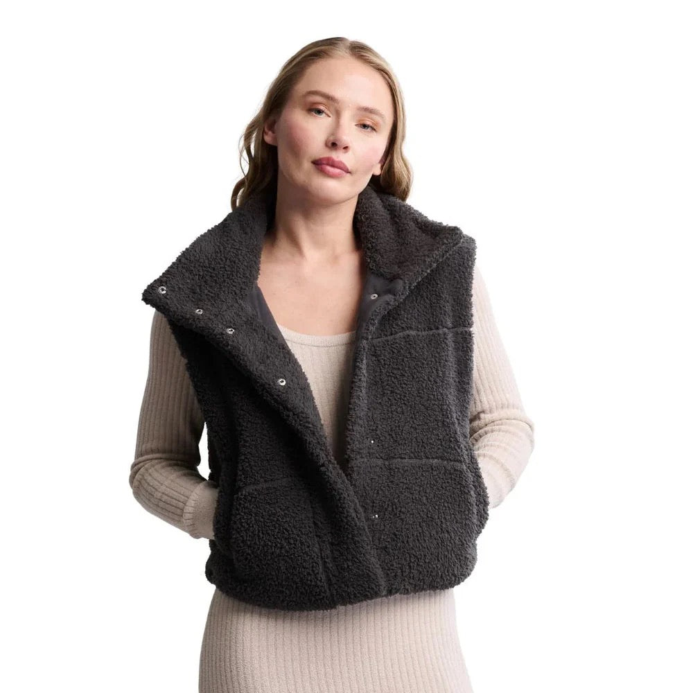 Barefoot Dreams Brushed CozyChicPuffer Vest - CARBON