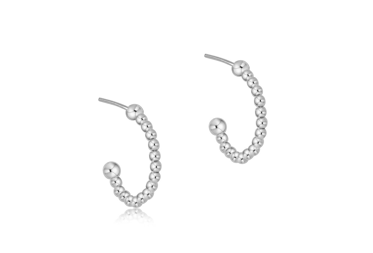 EN Beaded Classic 1" Post Hoop - 2mm Sterling