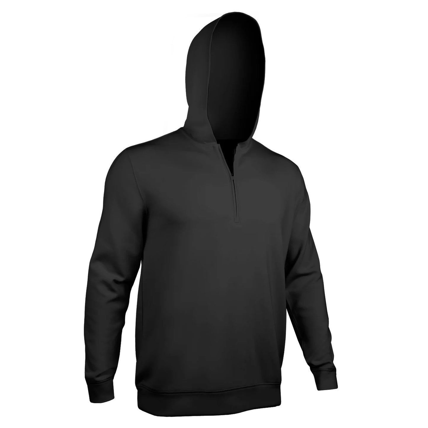 2UNDR Ruxton 1/4 Zip LS Hoodie - BLACK