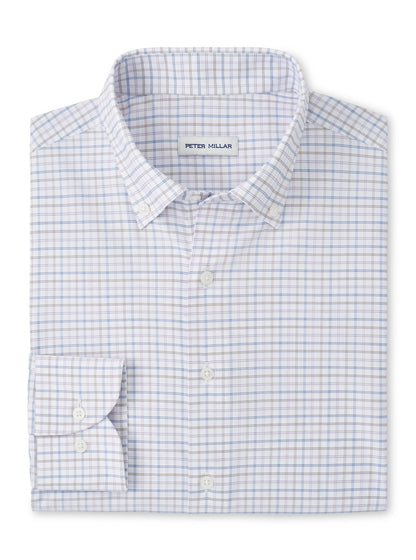 Peter Millar Rommel Performance Twill Sport Shirt- CLOUDY BLUE