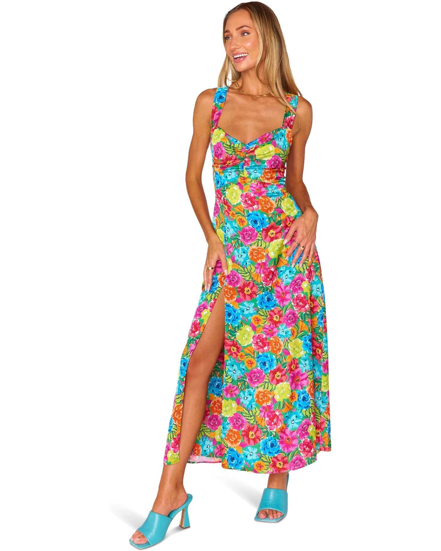 Show Me Your MuMu Mina Midi Dress BRIGHT FLORAL SOIREE