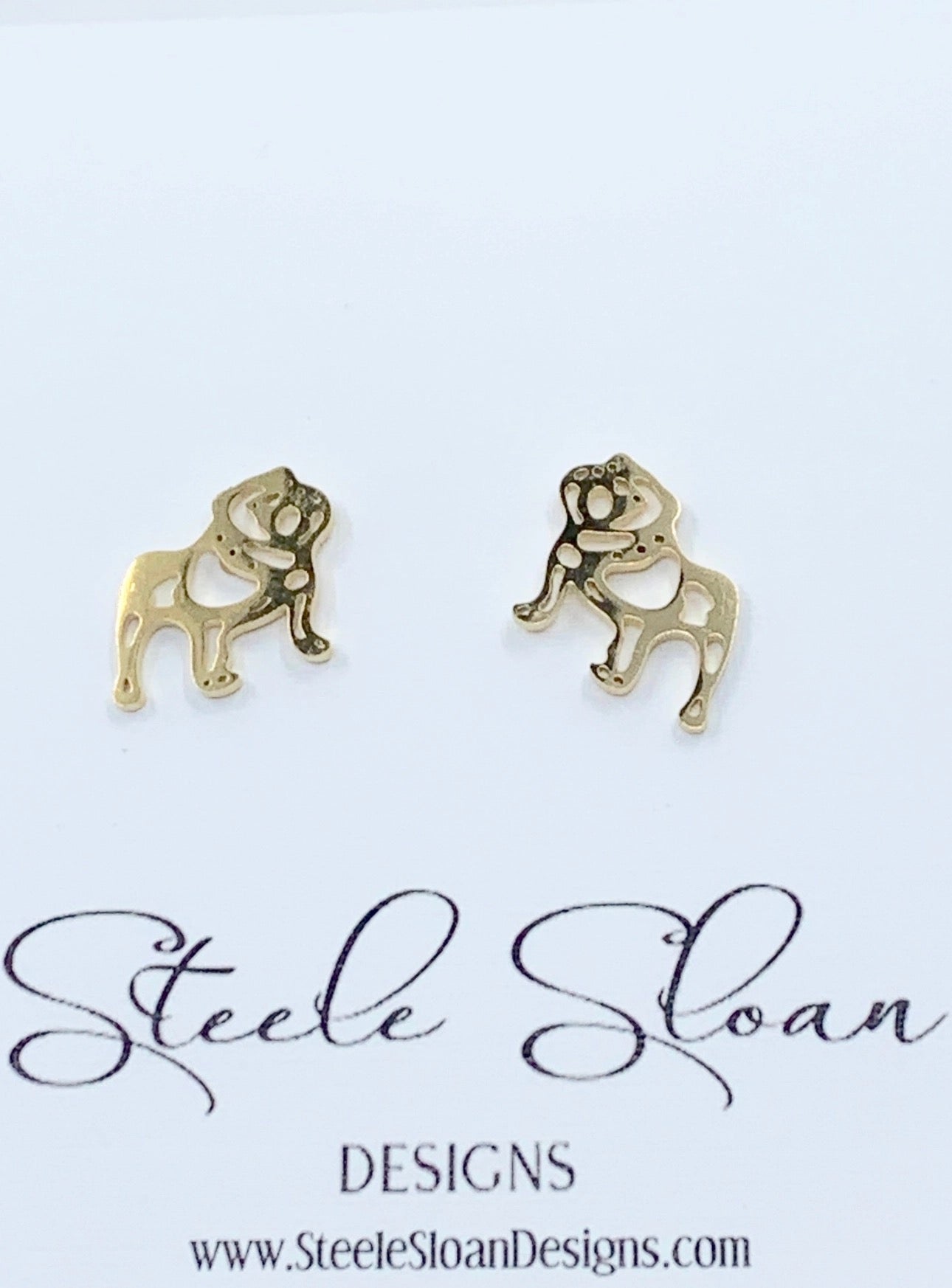SSD Bulldog Earrings GOLD STAINLESS
