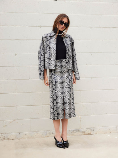 Fifteen Twenty Victoria Faux Leather Jacket - PRINT