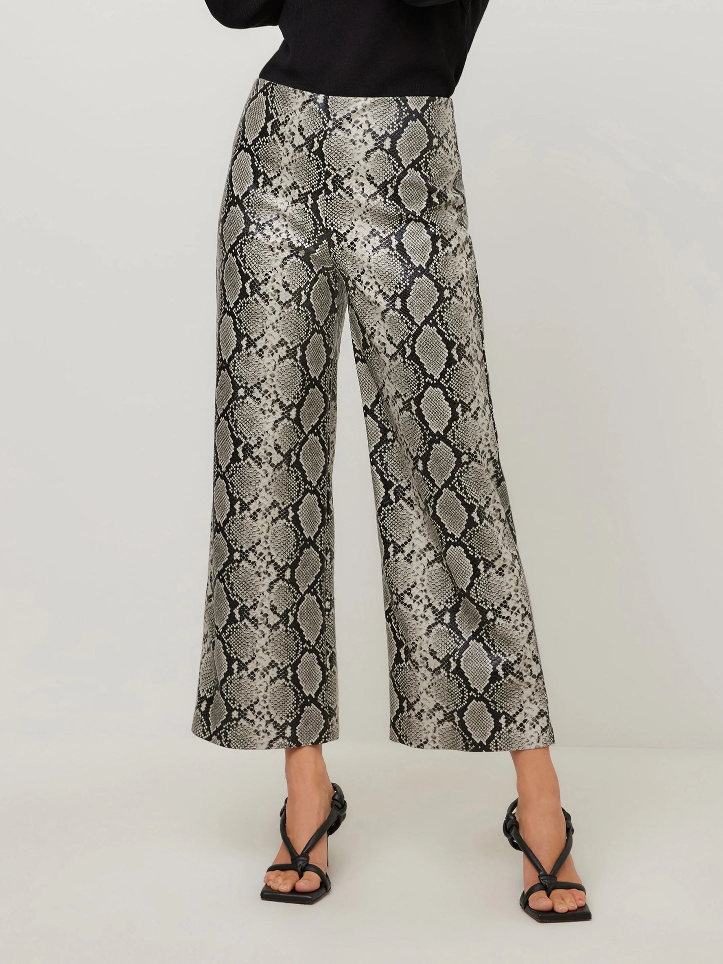 Fifteen Twenty Kelly Faux Leather Cropped Pants - PRINT