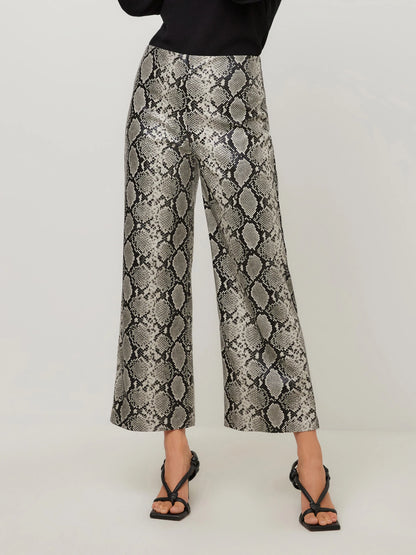 Fifteen Twenty Kelly Faux Leather Cropped Pants - PRINT