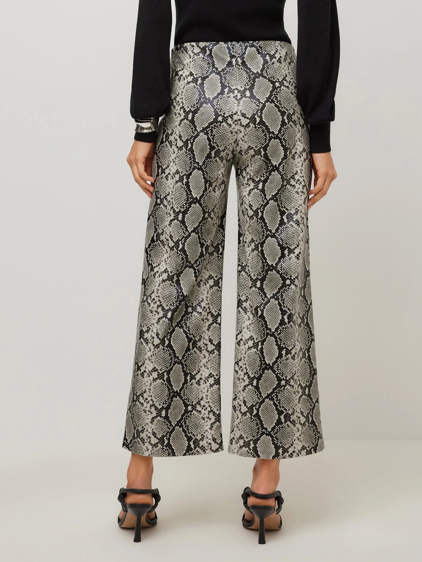 Fifteen Twenty Kelly Faux Leather Cropped Pants - PRINT