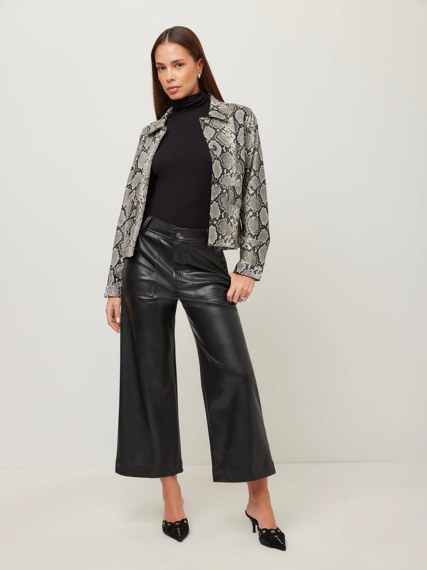 Fifteen Twenty Victoria Faux Leather Jacket - PRINT