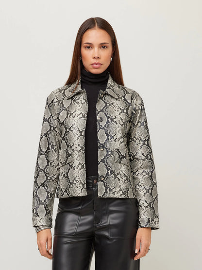 Fifteen Twenty Victoria Faux Leather Jacket - PRINT