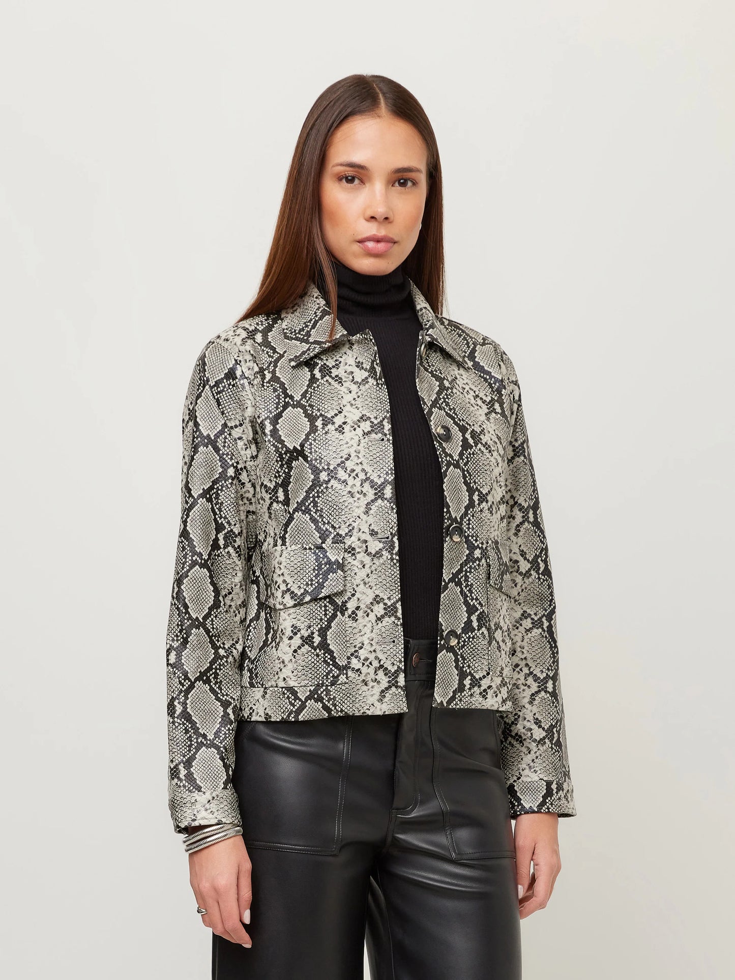 Fifteen Twenty Victoria Faux Leather Jacket - PRINT