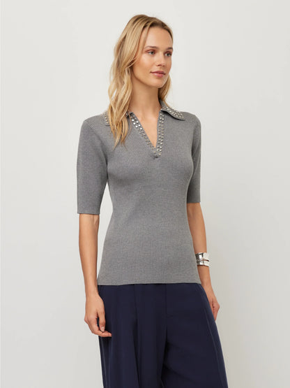 Fifteen Twenty Eleanor Polo Sweater - GREY