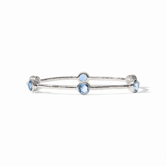 JV Milano Bangle SILVER CLEAR CHALCEDONY BLUE - S