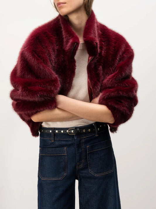 Sanctuary Everest Fur Bomber - BORDEAUX