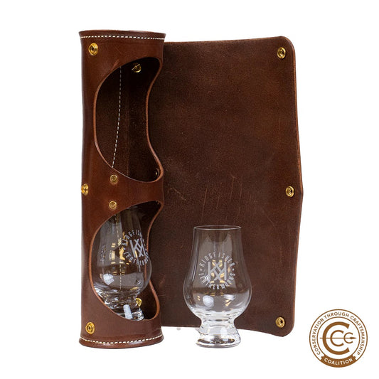 KL Highland Whiskey Glass Case HARNESS BROWN