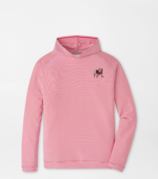 Peter Millar Pine Sugar Stripe Performance Hoodie UGA3 - RED3